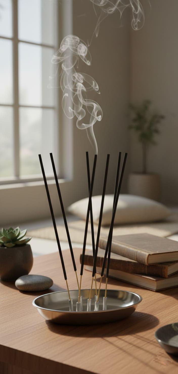 faas Round Shaped Incense/Agarbatti/Stick/Dhoop Holder,Stand,Agardaan with Ash Catcher for Puja/Prayer (7 Stick) - Image 4