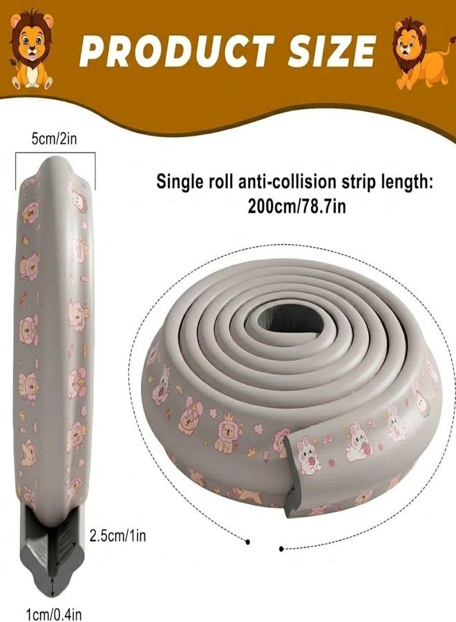 SWILAK Cartoon Bunny Cloud Style Edge Protector Strip Self Adhesive Soft Foam Cushion Anti Collision Corner Guard for Table Desk Edges Child Safety Furniture Protection (Grey) - Image 2