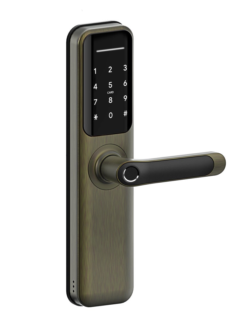 areb Areb Smart WiFi Door Lock Antique Brass 85 * 50 – 5 Unlocking Methods, Fingerprint, PIN Code, App Control, Key Card, Emergency Key, Auto-Lock, Anti-Theft Security for Home & Office  - Image 1