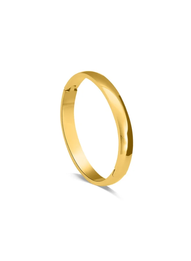 PALMONAS Plain Gold - 7 mm Bangle Bracelet for Women | 18K Gold Plated, Waterproof & Anti-Tarnish