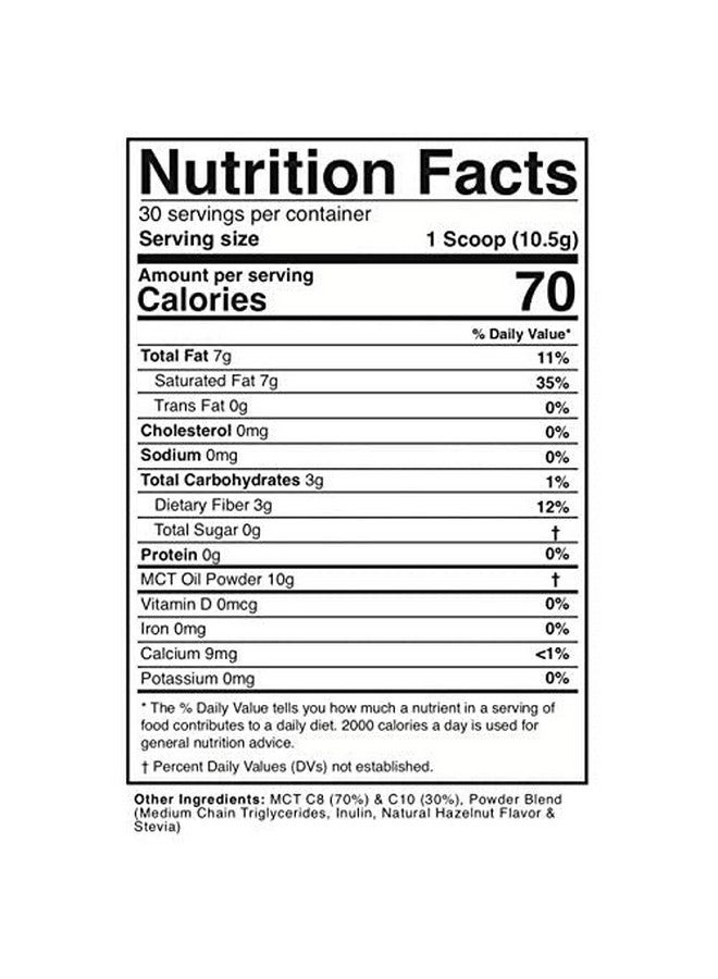 Divine Health Dr. Colbert Keto Zone® Mct Oil Powder ; Hazelnut Flavor ; 70% C8 ; 30% C10 ; 0 Net Carbs ; Gluten Free ; 30 Day Supply ; 315G ; - Image 3