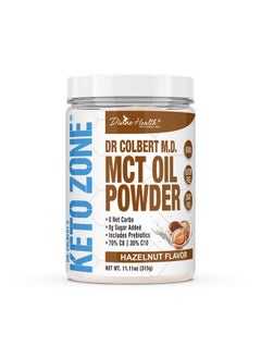 Divine Health Dr. Colbert Keto Zone® Mct Oil Powder ; Hazelnut Flavor ; 70% C8 ; 30% C10 ; 0 Net Carbs ; Gluten Free ; 30 Day Supply ; 315G ;  - Image 1