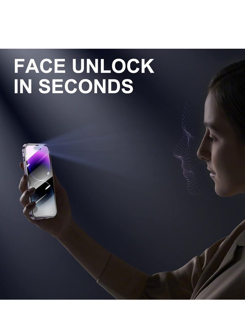 KASTWAVE Anti Peeping Case for iPhone 14 Pro Max, 360 Degree Front and Back Privacy Tempered Glass Cover, Anti SPY Screen, Anti Peep Magnetic Adsorption Metal Bumper for iPhone 14 Pro Max Purple - Image 5