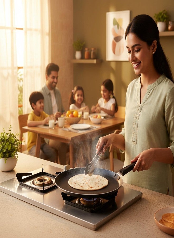 ANJALI Diamond Dura Dosa Tawa 300 mm | PTFE Nonstick Coating | Hammertone Finish - Image 3