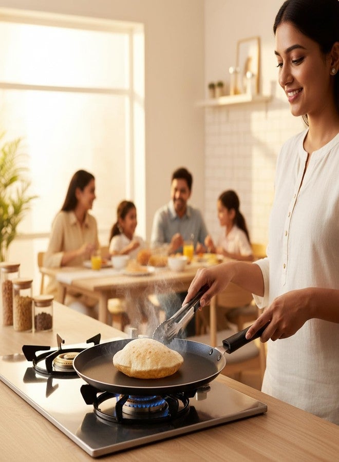 ANJALI Diamond Dura Dosa Tawa 300 mm | PTFE Nonstick Coating | Hammertone Finish - Image 5