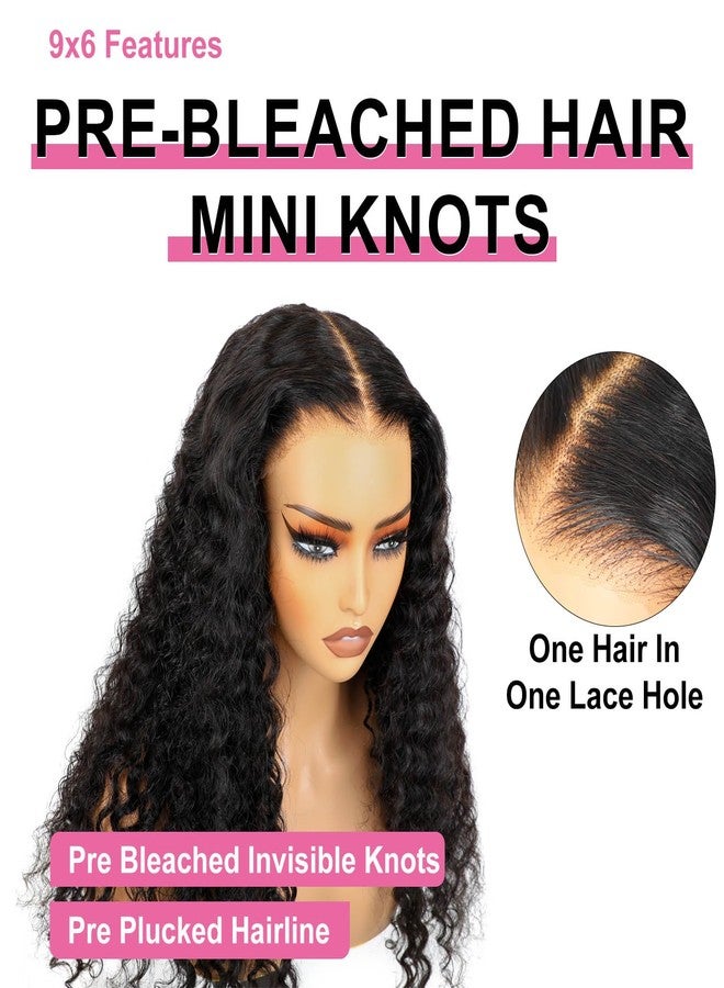 BLY Glueless Wigs Human Hair 9x6 M-Cap Wig Max Parting HD Lace Pre Cut Wig for Women Pre Plucked, Bleached Tiny Knots Deep Wave Curly Lace Front Wigs Wear Go 180% Density 20 Inch - Image 4
