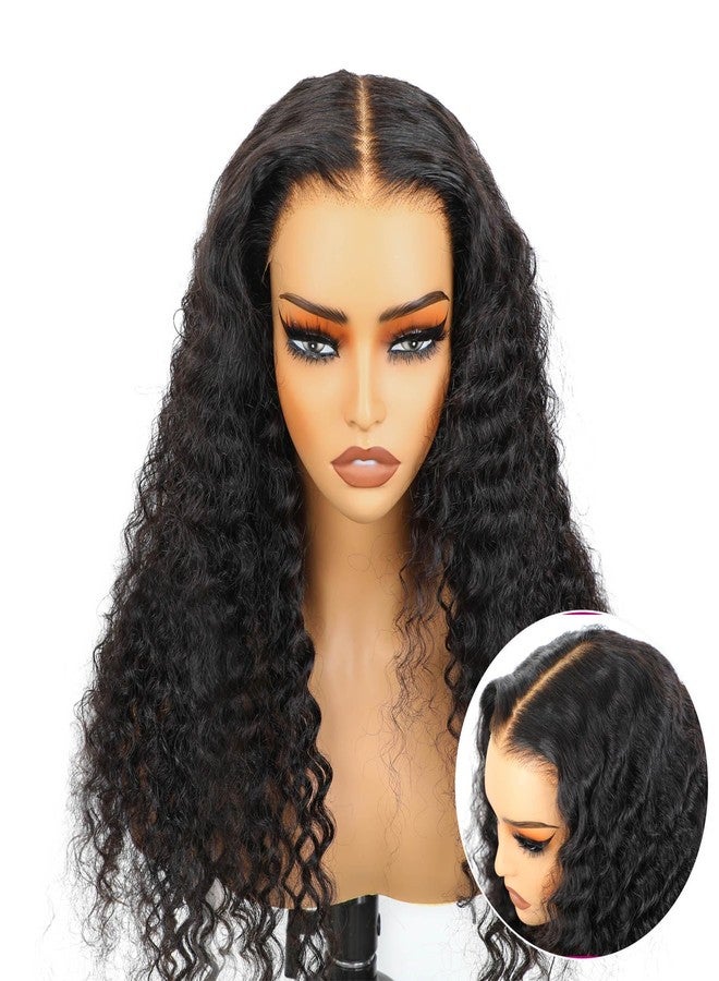 BLY Glueless Wigs Human Hair 9x6 M-Cap Wig Max Parting HD Lace Pre Cut Wig for Women Pre Plucked, Bleached Tiny Knots Deep Wave Curly Lace Front Wigs Wear Go 180% Density 20 Inch - Image 2