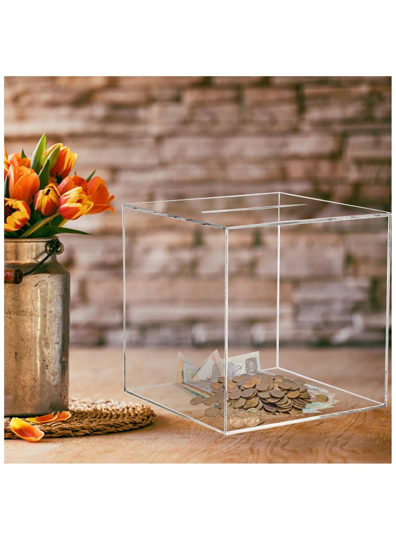 VITION Clear Piggy Bank for Adults Kids, Acrylic Piggy Bank for Boys Girls to Saving Money Cash Coin, Must Break to Open (12 x 12 cm, Crystal Clear) - Image 4