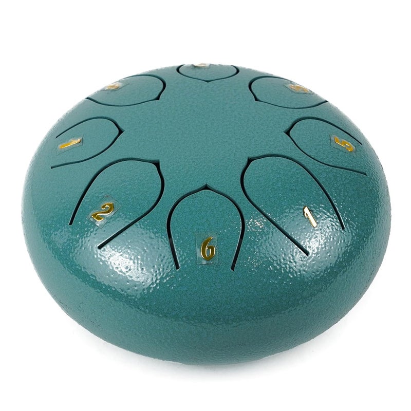 Regis 8 Notes 6 Inch Glacier Blue Alloy Steel Tongue Drum – Handpan Percussion Drum for Kids & Adults, Meditation, Yoga, Music Therapy – Includes Mallets, Finger Picks & Travel Bag – Glacier Blue - Image 3