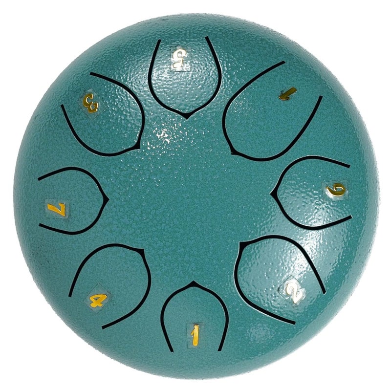 Regis 8 Notes 6 Inch Glacier Blue Alloy Steel Tongue Drum – Handpan Percussion Drum for Kids & Adults, Meditation, Yoga, Music Therapy – Includes Mallets, Finger Picks & Travel Bag – Glacier Blue - Image 2