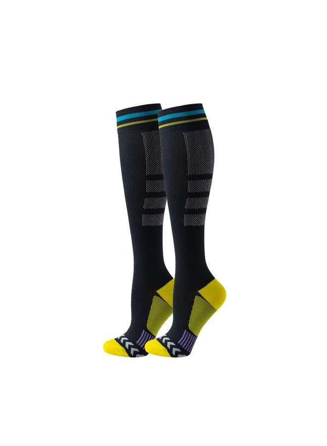 كوينج 压力袜女运动专业健身瑜伽压缩袜春夏季跑步骑行袜女士长筒小腿袜 - Image 1