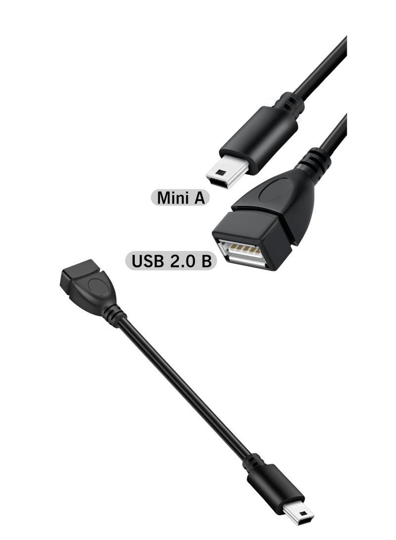 USB Female to Mini USB Male OTG Adapter Cable – 10cm OTG Host Converter Cord for MP3, GPS, Digital Cameras, and More – Short Data Extension Cable  - Image 2
