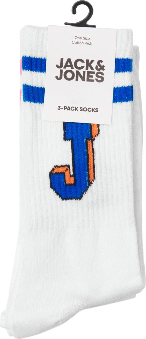 Jack Jones Jack Jones Jacsıngle J Tennis Socks 3 Pack Men's White Socks 12251466-01 - Image 4