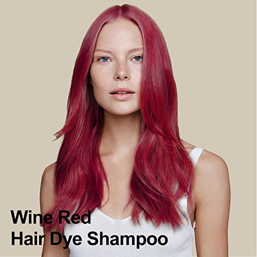 Agthyuve Wine Red Hair Dye 16.9 Fl Oz, Argan Oil Hair Shampoo, 3 in 1 Hair Dye Shampoo, Easy To Use, Semi-Permanent Hair Color Shampoo (Wine Red) - Image 2