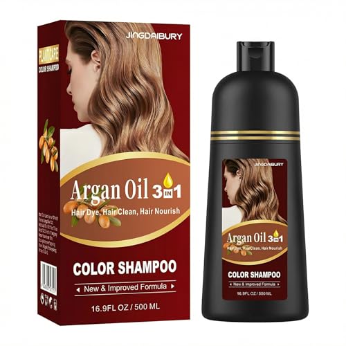 Agthyuve Wine Red Hair Dye 16.9 Fl Oz, Argan Oil Hair Shampoo, 3 in 1 Hair Dye Shampoo, Easy To Use, Semi-Permanent Hair Color Shampoo (Wine Red) - Image 1