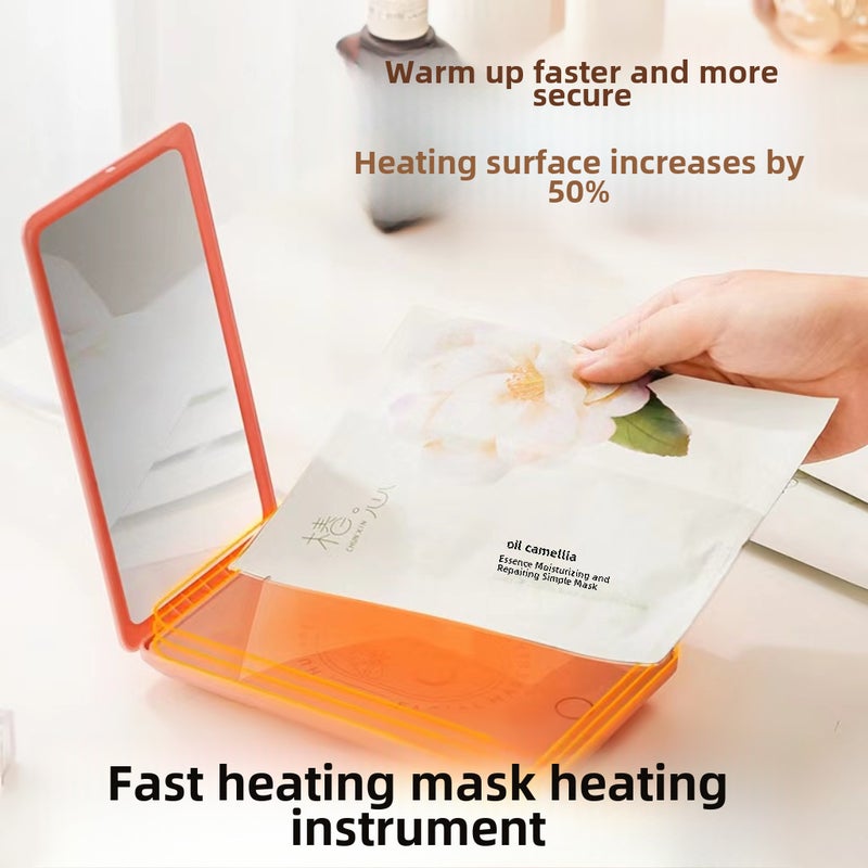 Winter Facial Mask Warmer Portable Mirror Gift USB Pink - Image 3