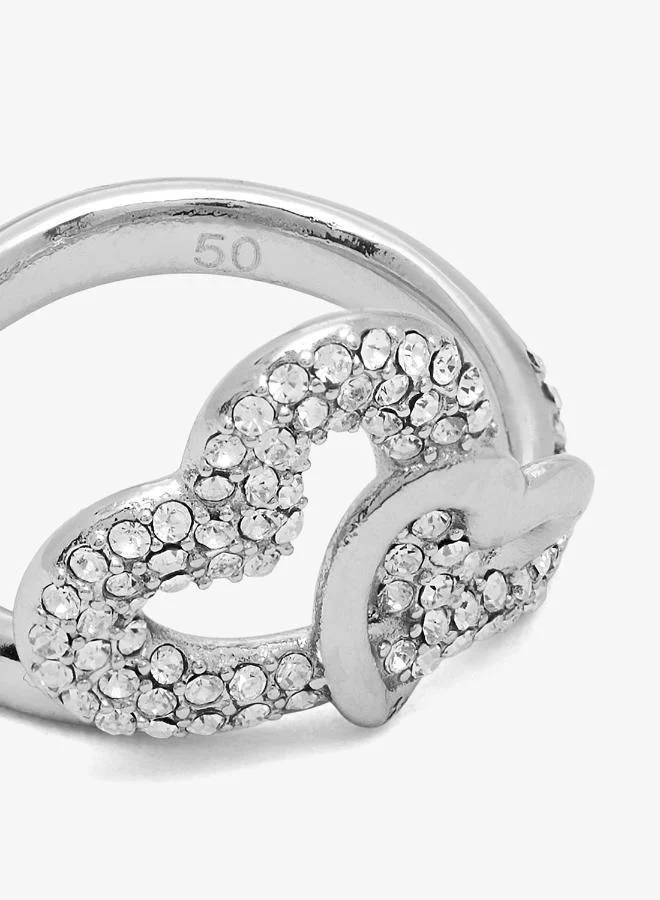 Guess  Pave Hearts Ring for Women | Best Price UAE