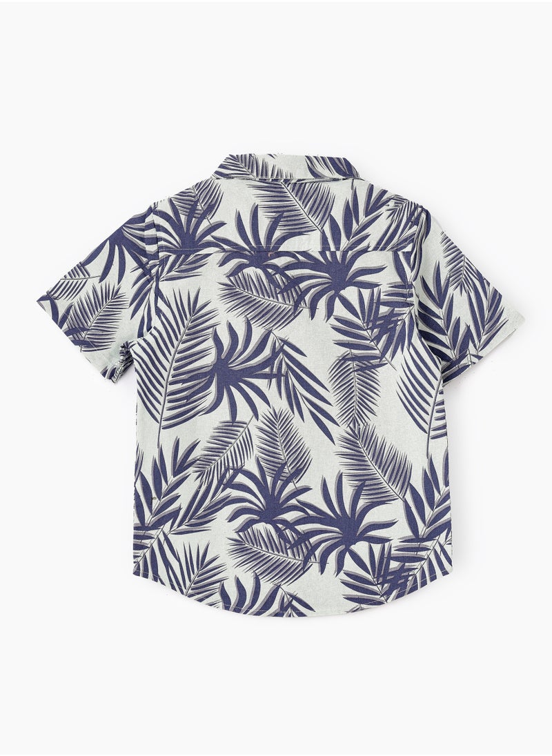 JAM Boys Woven Cotton Tropical Leaf Print Shirt  - Image 2
