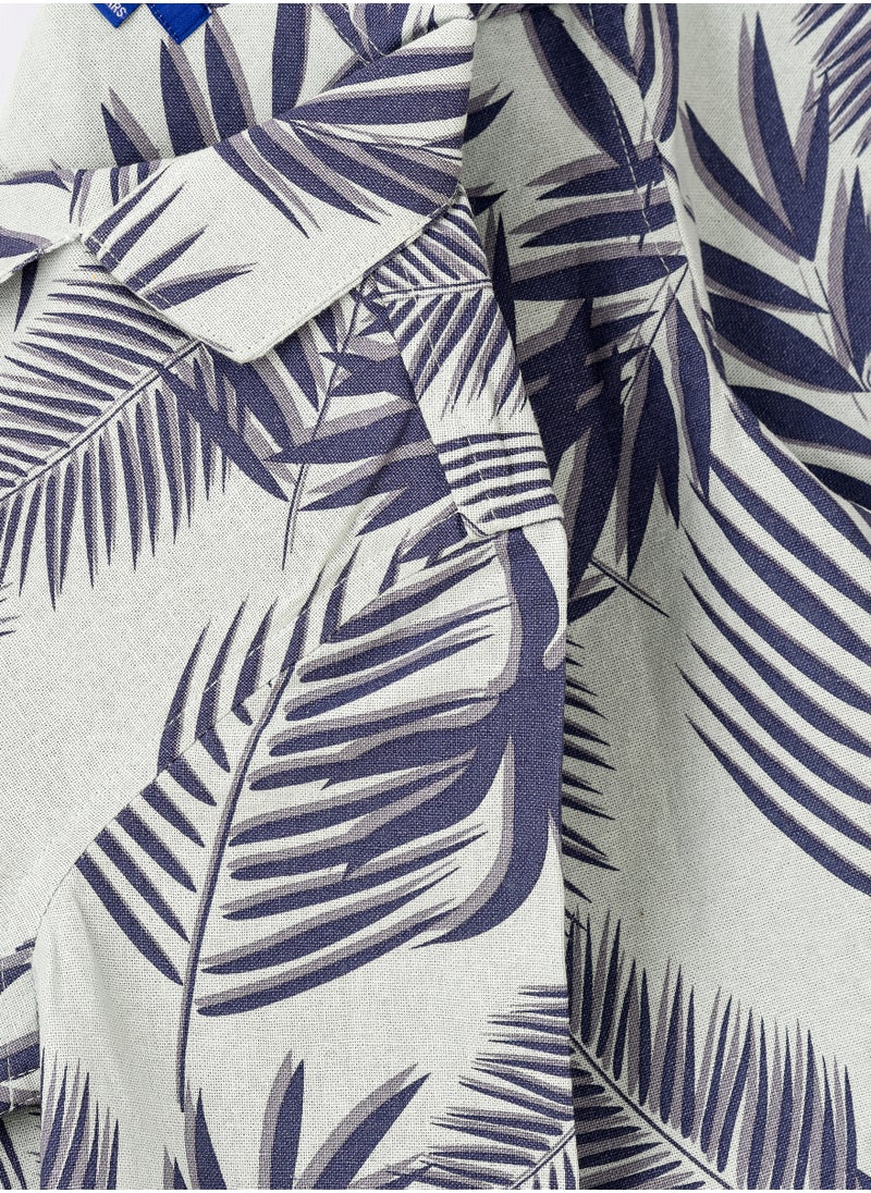 JAM Boys Woven Cotton Tropical Leaf Print Shirt  - Image 4