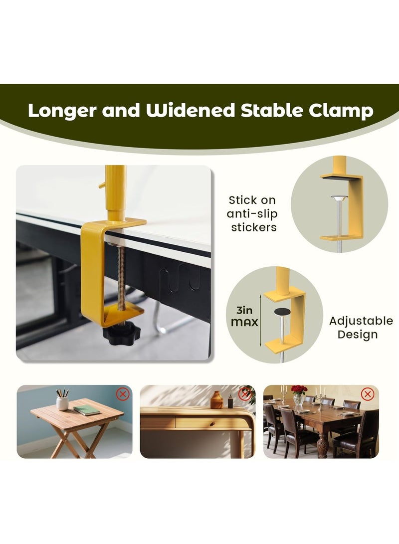 رات سو فوق عصا الطاولة حامل القوس المعدني منصة خلفية مع مصابيح، منصة قوس الطاولة القابلة للتعديل، عرض 1.2m-2m، ارتفاع 1m حامل طاولة البالون، قوس الزهور المزخرف لحفلة عيد الميلاد، الذهب - Image 3