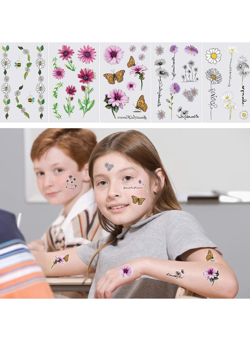 ORAINBOW 25 Sheets Flower Temporary Tattoos Stickers Temporary Tiny Temporary Tattoo Waterproof Body Art Sticker for Women Girls Kids Hand Neck Wrist Birthday Party Favor Supplies Party Bags Filler - Image 5