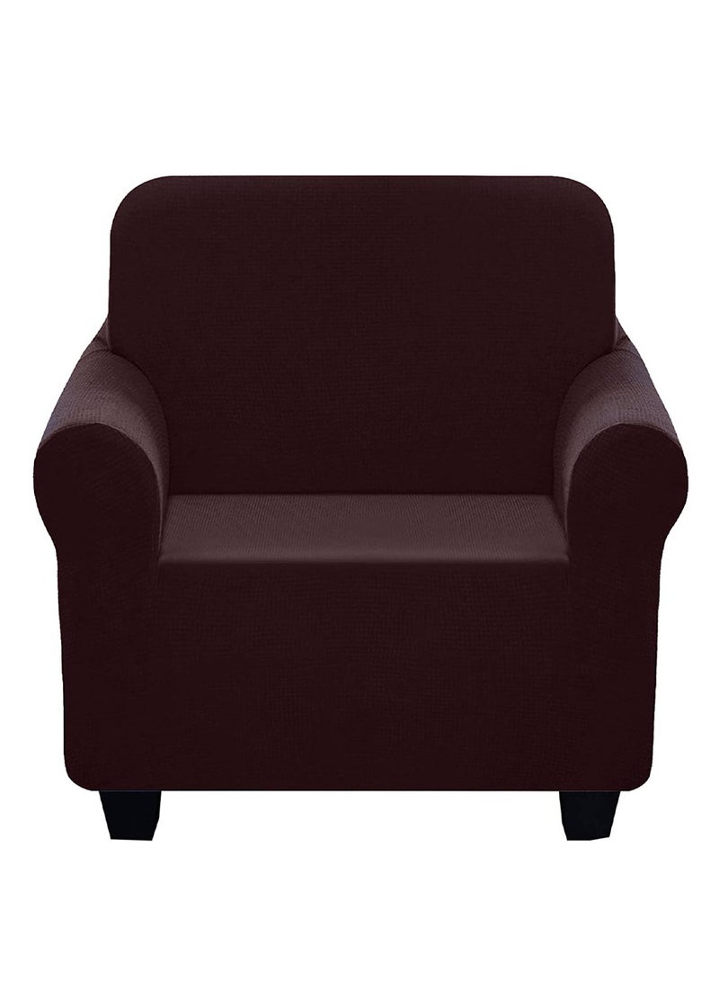 CATANES Thick Couch Covers, Sectional Sofa Stretch Slipcover Living Room Dogs Pets, Washable Durable Furniture Protector BROWN (90cm * 140cm) - Image 1