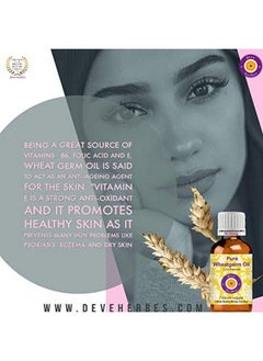 Deve Herbes Pure Wheatgerm Oil (Triticum Vulgare) With Glass Dropper 100% Natural Therapeutic Grade Cold Pressed For Skin & Hair 30Ml.  - Image 5