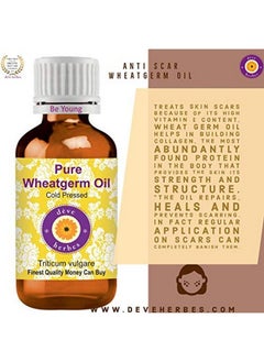 Deve Herbes Pure Wheatgerm Oil (Triticum Vulgare) With Glass Dropper 100% Natural Therapeutic Grade Cold Pressed For Skin & Hair 30Ml.  - Image 4