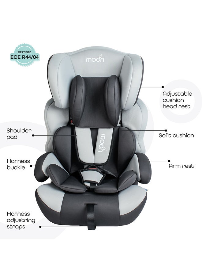Moon Lofty Baby Car Seat – Group 1/2/3 Forward-Facing Booster Seat for Toddlers And Kids (9–36kg), Long-Term Use with Safety Harness – Charcoal Grey - Image 2
