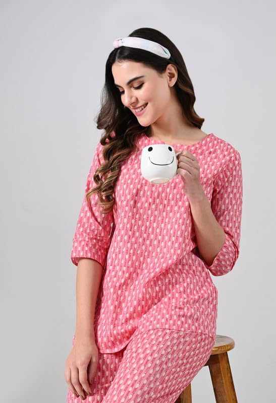Ichaa Women's Printed Cotton Night Wear Top and Payjama Night Suit Set - Image 5