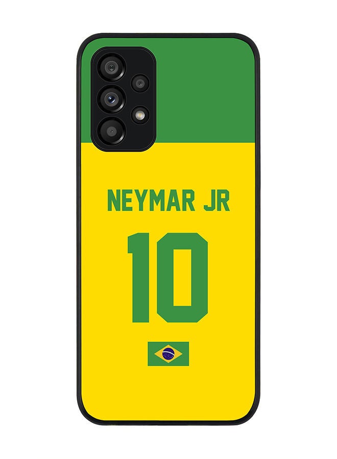 Stylizedd Rugged Black edge case for Samsung Galaxy A23 (LTE/4G) Slim fit Soft Case Flexible Rubber Edges Anti Drop TPU Gel Thin Cover - Football Team - Brazil Player Name - Neymar Jr - Image 1