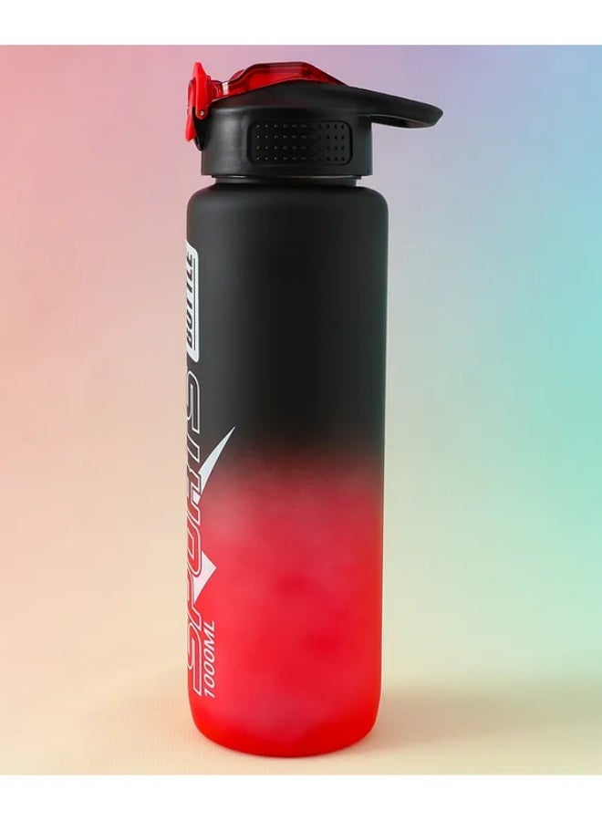 1000ml Sports Water Bottle - Black and Red | BPA Free | Leak-Proof and Freezer Safe | Water Bottle with Straw for School-Aged Boys and Girls - Image 5