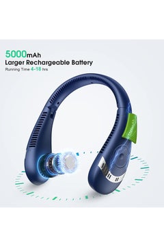 ULHYC ULHYC Neck Fan 5000mAh Foldable Neck Fan LED Display 360°Cooling Airflow USB Rechargeable Bladeless Portable Neck Fan with 3 Speeds Adjustment Personal Fan for Outdoor Travel Indoor  - Image 2