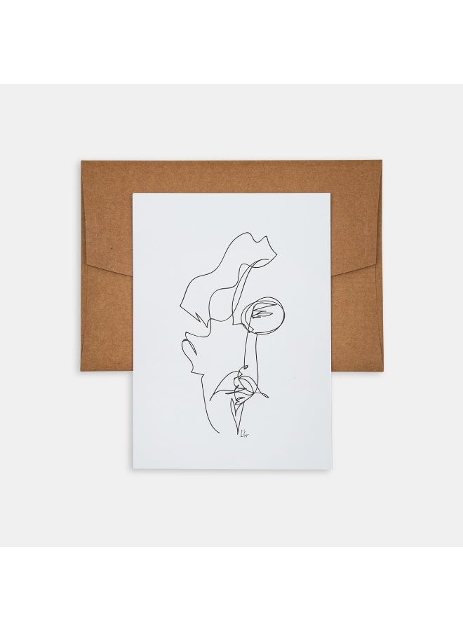 PK Design Mini Poster Line Drawings Man 3 - Image 1