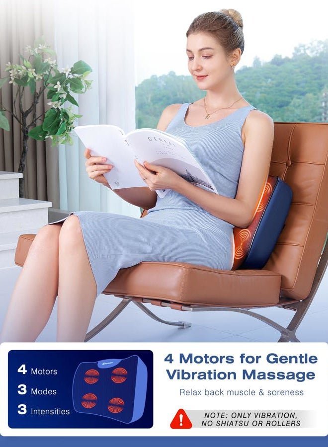 Kingjoy Heated Lumbar Support Pillow for Office Chair, Ergonomic Back Support Pillows with Vibration, Memory Foam Chair Back Massager for Pain Relief, 3 Heat Levels & 3 Massage Modes, Gifts for Mon Dad - Image 3
