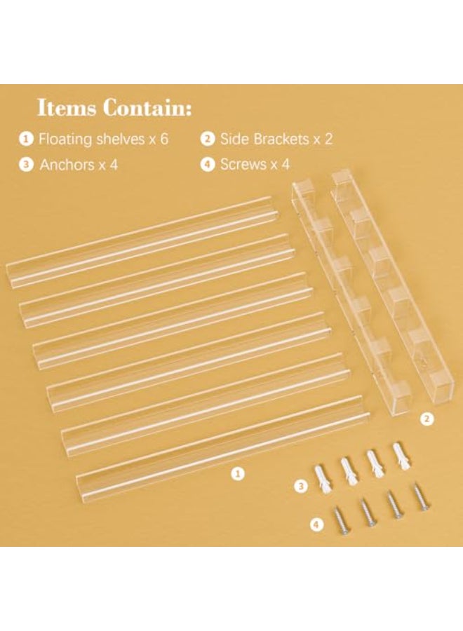 FEMELI 21 21 Inch Nail Polish Wall Rack Easy to Install Clear Acrylic Nail Polish Display Holder Organizer 6 Tier Hold Up To 90120 Bottles - Image 4