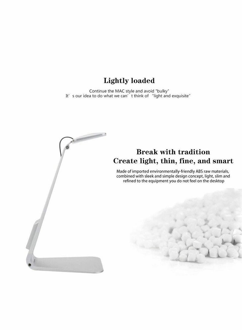 Folding Table Lamp, Ultra-Thin Fashion 210° Foldable Reading Night Light, Usb Charging, Inductive Switch, Three-Level Brightness Adjustment Led Eye Protection Learning Lamp (Sliver) - Image 4