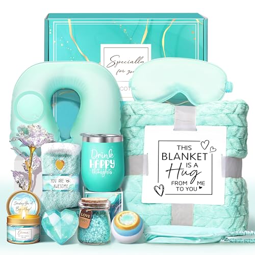 LUCOTIYA Birthday Gifts for Women Self Care Gifts Get Well Soon Gifts,Ocean Relaxing Spa Gift Basket Care Package with Blanket, Idea Thinking of You Gifts for Mom Her Best Friends Sister Wife - Image 1