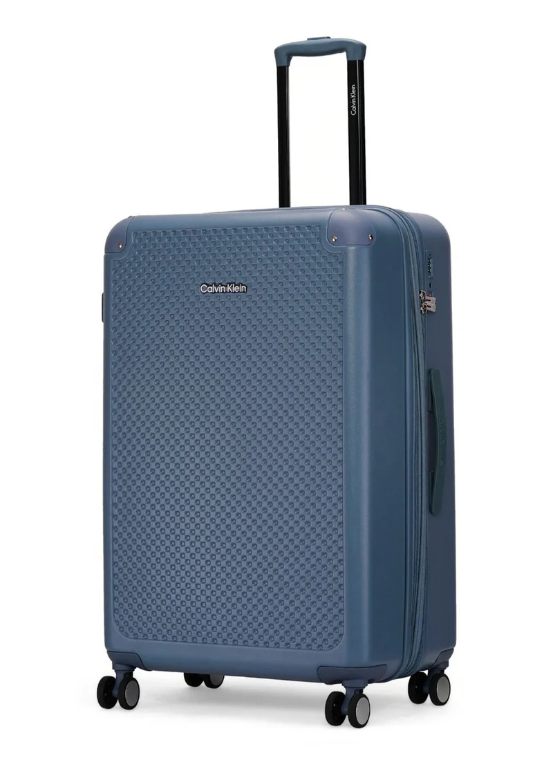CALVIN KLEIN V2 CHECK IN Hardside Spinner Luggage On Wheels, Ultra Lightweight ABS, 4 Double Wheels Color BLUE