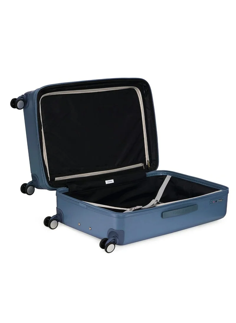 CALVIN KLEIN V2 CHECK IN Hardside Spinner Luggage On Wheels, Ultra Lightweight ABS, 4 Double Wheels Color BLUE