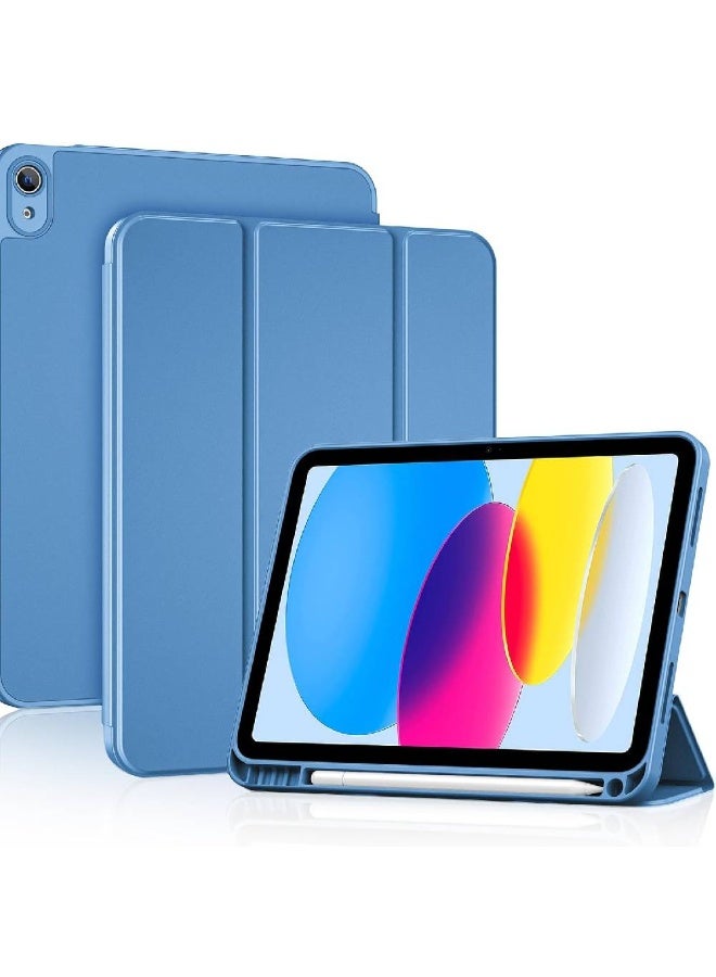 زومي حافظة ProCase لجهاز iPad (A16) الجيل الحادي عشر 11 بوصة 2025 / الجيل العاشر 10.9 بوصة 2022 مع حامل قلم، حماية كاملة للكاميرا، حافظة نحيفة بظهر ناعم من TPU - أزرق - Image 1