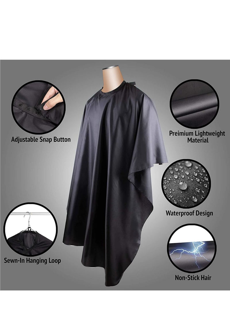 Y&D Barber Cape Large Size with Adjustable waterproof Hair Cutting for Men, Women, and Kids, Perfect Hairstylists, Professional Styling Home Use Black  - Image 2