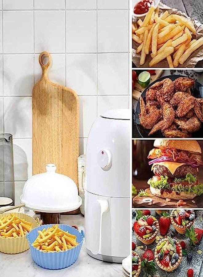 Birzar Air Fryer Silicone Pot Bowl, Reusable Baking Tray Cooking Oven Accessories, Air Fryer Silicone Liners Basket Round, Non-Stick Air Fryer Liners with Ear Handles. (2 Pcs) - Image 5