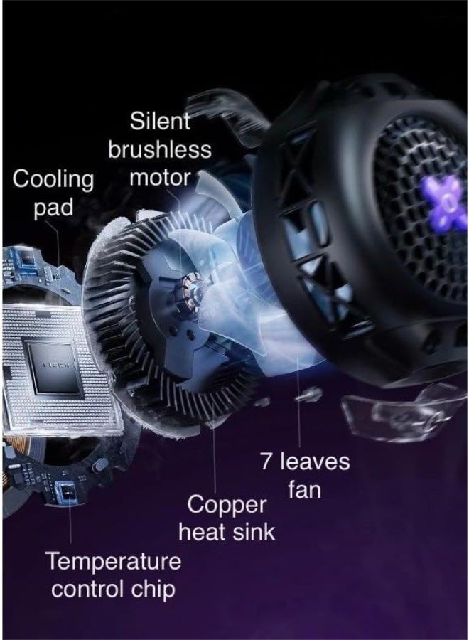 Lisen Magnetic Gaming Mobile Phone Cooler, Magnetic Ice Cooling Fan for Smartphones, Perfect for PUBG Fingers and Extended Gaming Sessions with charge for ios - Image 3