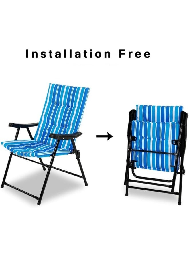 سمارت هوم مجموعة كراسي تخييم مكونة من كرسيين قابلين للطي وكرسي نزهة وكرسي رياضي وكرسي خارجي وكرسي حديقة - Image 2