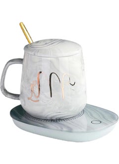 Elifeshop Mr & Mrs Design 220V Electric Tea Coffee Mug Cup with Lid and Warmer (With Plug)  - Image 4