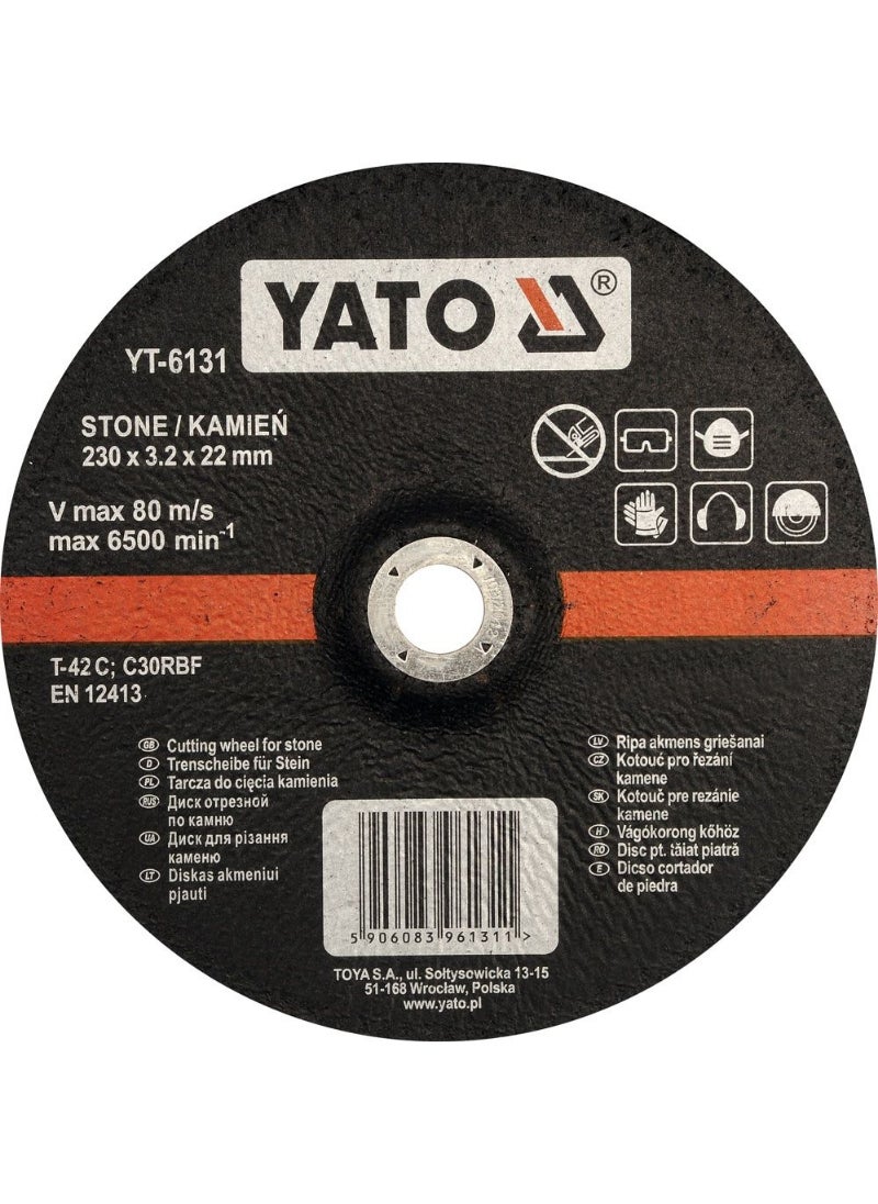 Yato YATO Stone Cutting Disc 230x3.2x22mm  YT-6131 