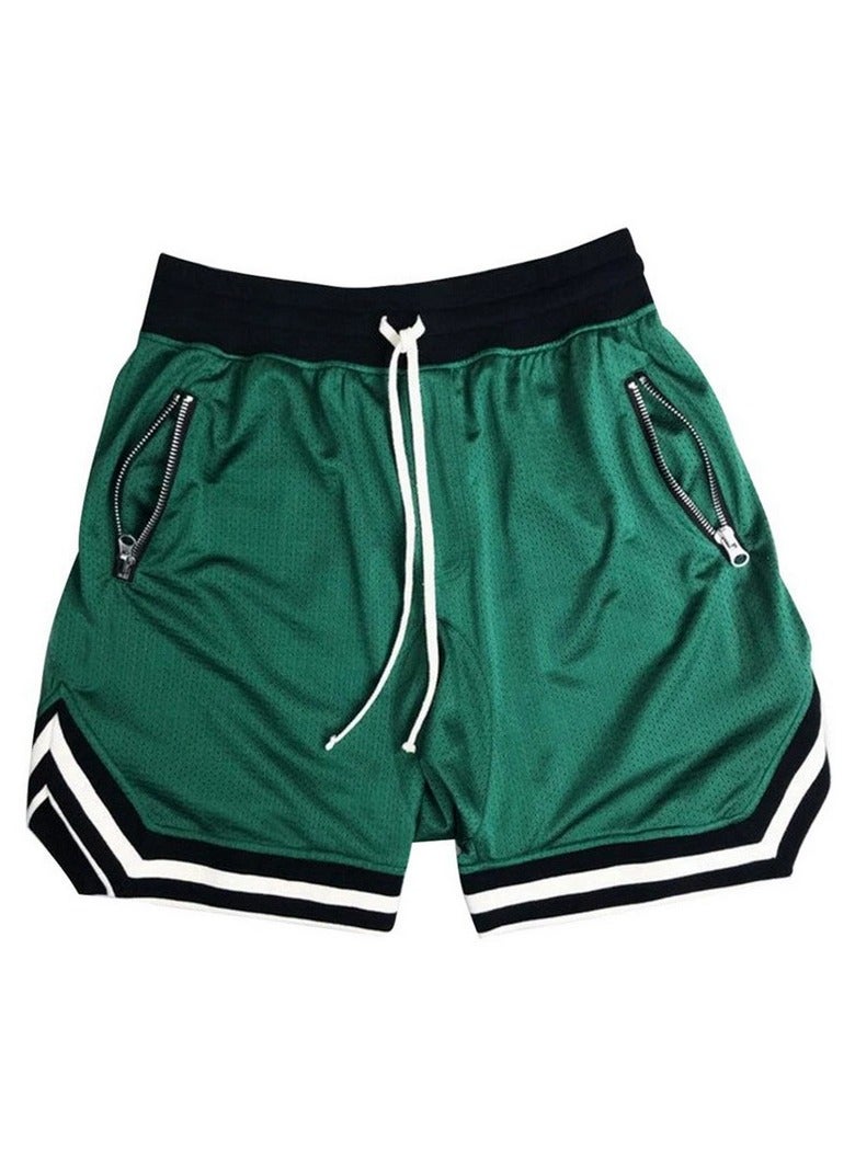 general Plus Size Casual Men Striped Basketball Shorts Summer Drawstring Sports Pants - Image 1
