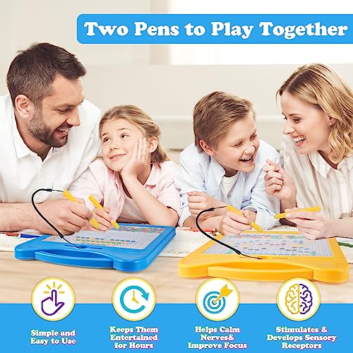 Svance Magnetic Letters and Numbers Set for Toddlers Magnet Drawing Doodle Board with Beads and 2 Pens Magnetic Dot Art Preschool Learning ABC Math for 3 4 5 Years Old Girls Boys - Image 5