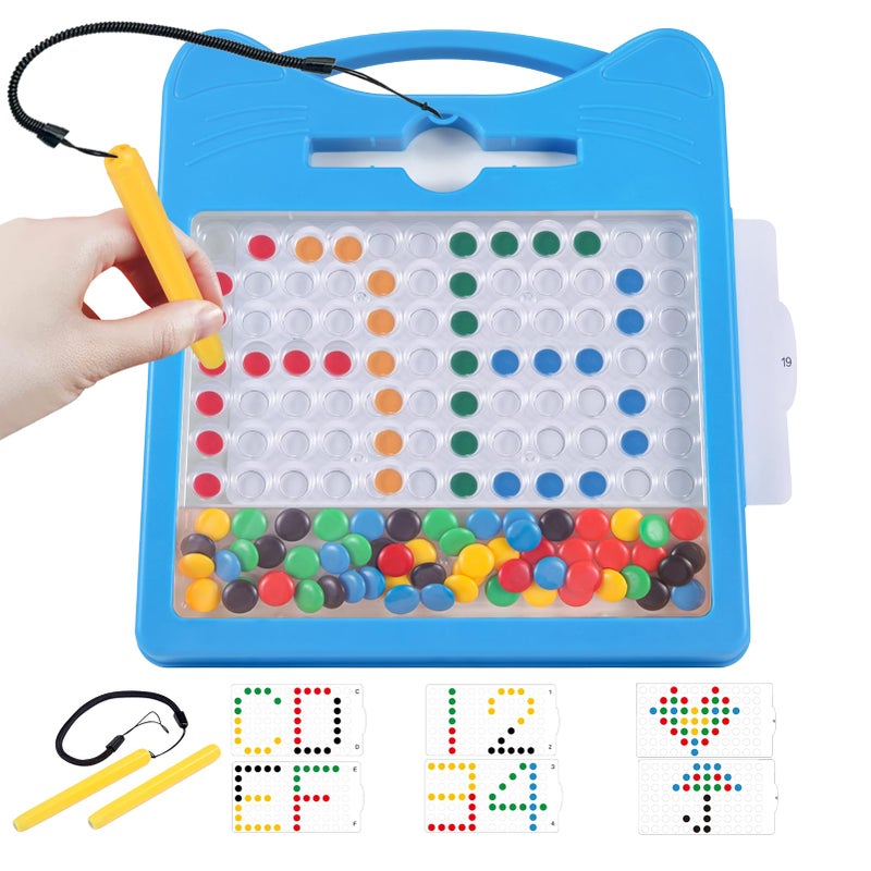 Svance Magnetic Letters and Numbers Set for Toddlers Magnet Drawing Doodle Board with Beads and 2 Pens Magnetic Dot Art Preschool Learning ABC Math for 3 4 5 Years Old Girls Boys - Image 3